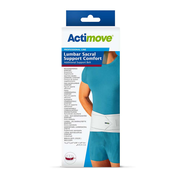 Actimove Professional Lumbar Sacral Support Comfort with Additional Support Belt 10", White