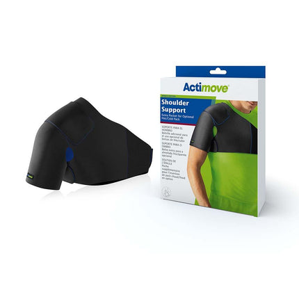 Actimove Sports Edition Shoulder Support, Extra Pocket for Optional Hot/Cold Pack, Black - HV Supply