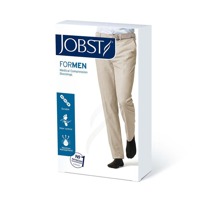 JOBST forMen Compression Socks, 15-20 mmHg, Thigh High, Closed Toe - HV Supply