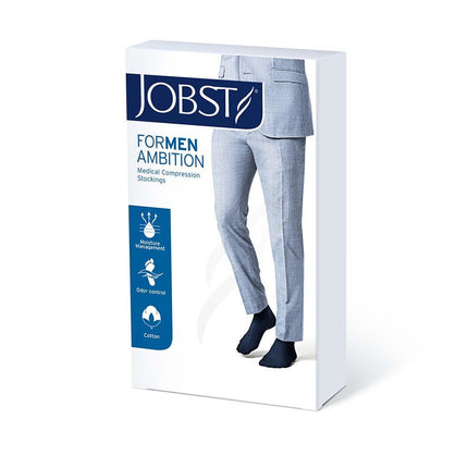 JOBST forMen Ambition Compression Socks, 20-30 mmHg, Knee High, SoftFit Band, Closed Toe - HV Supply