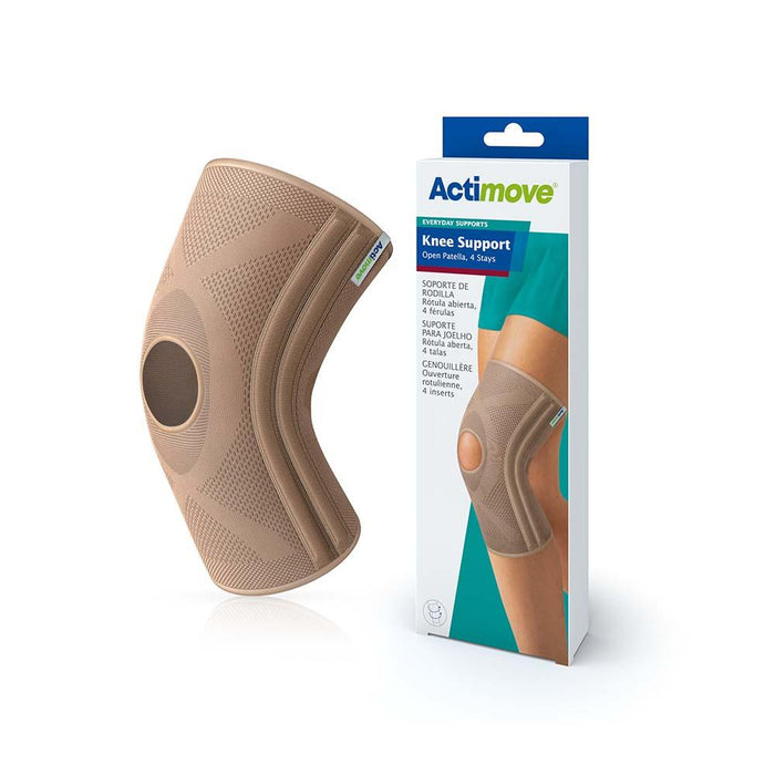 Actimove Everyday Supports Knee Support, Open Patella, 4 Stays, Beige - HV Supply