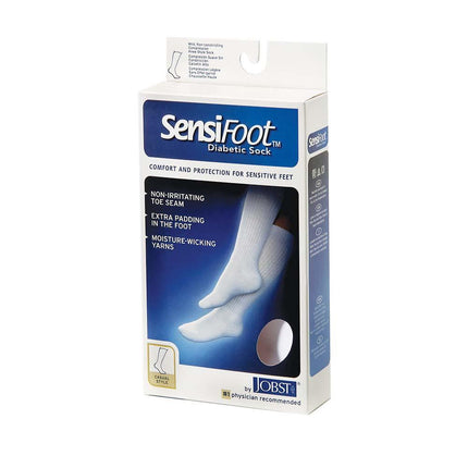 JOBST SensiFoot Diabetic Compression Socks, 8-15 mmHg, Crew, Closed Toe - HV Supply