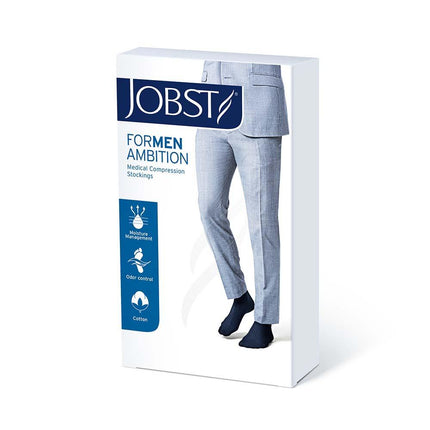 JOBST forMen Ambition Compression Socks, 15-20 mmHg, Knee High, SoftFit Band, Closed Toe - HV Supply