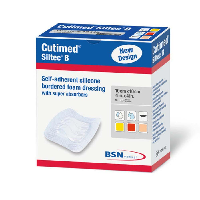 Cutimed Siltec Silicone Foam Dressings Siltec B Sterile 3 x 3 in. (10 Per Box) - HV Supply