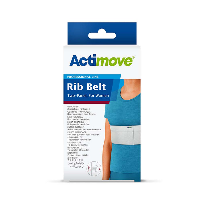 Actimove Professional Two-Panel Rib Belt For Women, White