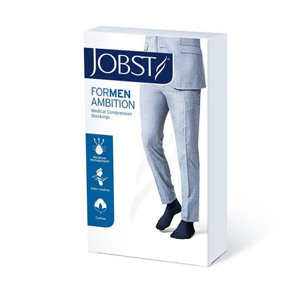 JOBST forMen Ambition Compression Socks, 30-40 mmHg, Knee High, SoftFit Band, Closed Toe - HV Supply