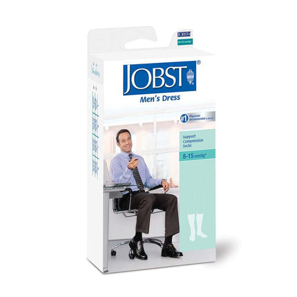 JOBST Men's Dress Compression Socks, 8-15 mmHg, Knee High, Closed Toe - HV Supply