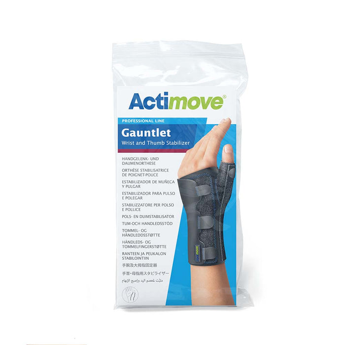 Actimove Professional Gauntlet Wrist & Thumb Stabilizer Right/Left Hand, Black