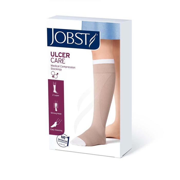 JOBST UlcerCARE 2-Part Compression System with Liners, 40+ mmHg, Knee High, Open, No Zipper - HV Supply