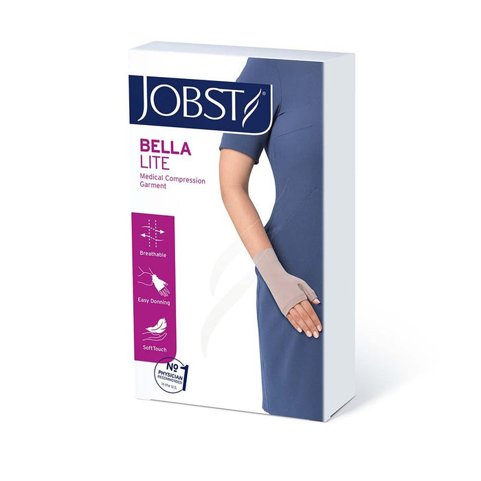 JOBST Bella Lite Compression Gloves, 15-20 mmHg, Gauntlet, Beige - HV Supply
