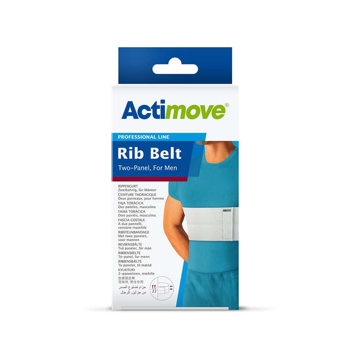 Actimove Professional Two-Panel Rib Belt For Men, White