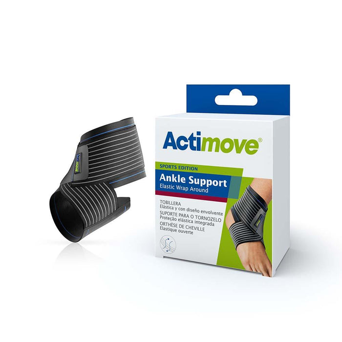 Actimove Sports Edition Ankle Support Elastic Wrap Around, Black - HV Supply