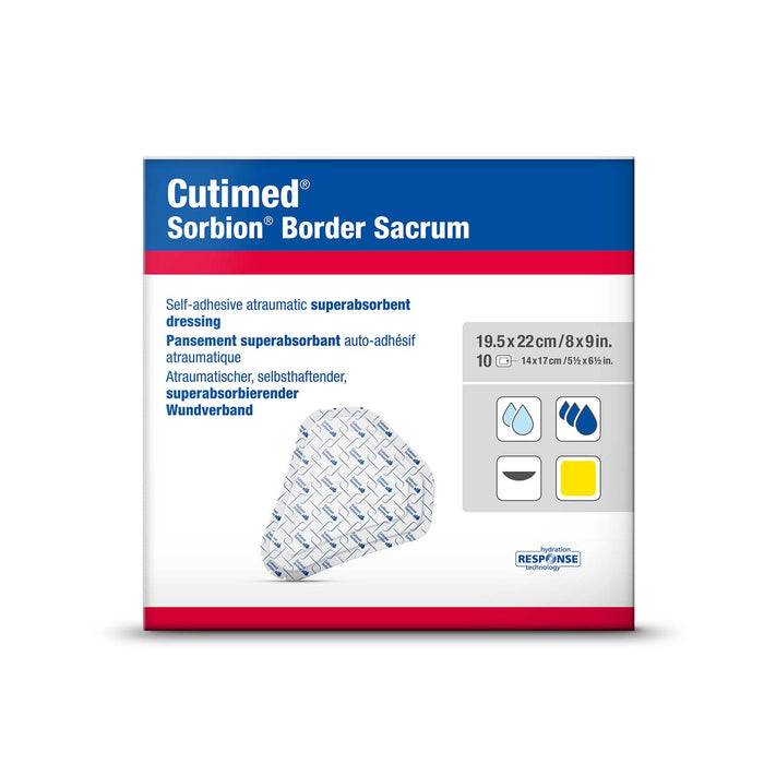 Cutimed Sorbion Border Sacral Wound Dressing, 7.8" X 8.6" (10 per Box)