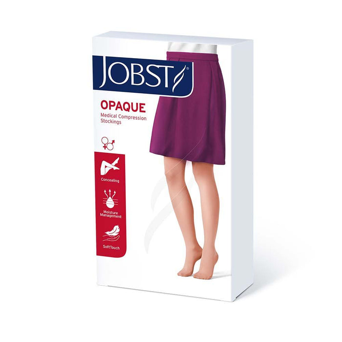 JOBST Opaque Compression Stockings, 30-40 mmHg, Thigh High, Silicone Dot Band, Closed Toe - HV Supply