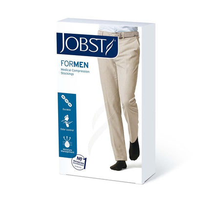 JOBST forMen Compression Socks, 20-30 mmHg, Knee High, Open Toe, Black - HV Supply