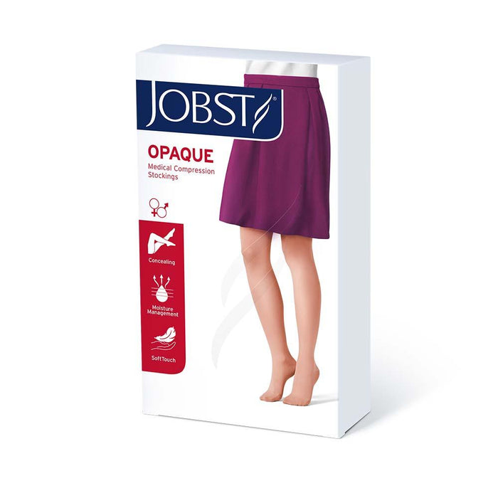 JOBST Opaque Compression Stockings, 30-40 mmHg, Thigh High, Silicone Dot Band, Open Toe - HV Supply