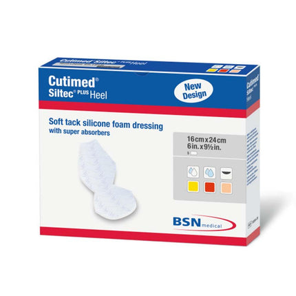 Cutimed Siltec Silicone Foam Dressings 2D Heel Sterile 6.5 x 9.5 in. (5 Per Box) - HV Supply