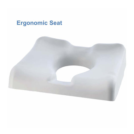 Invacare Aquatec Ocean Ergo VIP Tilt/Recline or Tilt Only Shower Commode Chair with Collection Pan, Lid, Pan Support Guide Rail - HV Supply