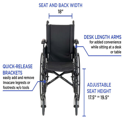 Invacare 9000 XT Lightweight Long Term Folding Wheelchair for Adults, 9XT - HV Supply