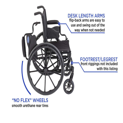 Invacare 9000 XT Lightweight Long Term Folding Wheelchair for Adults, 9XT - HV Supply