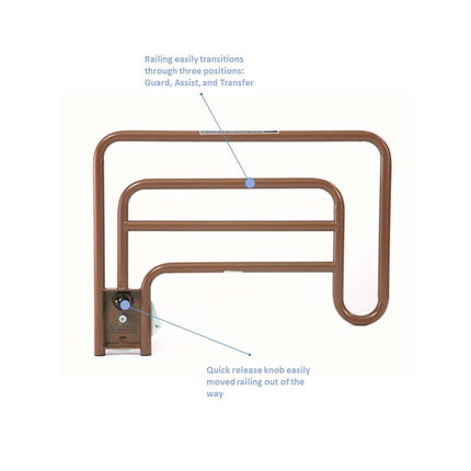 Invacare Assist Bed Rail with Quick Release Button for Semi-Electric and Full-Electric Homecare Beds, 6632 - HV Supply