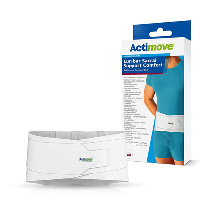 Actimove Professional Lumbar Sacral Support Comfort with Additional Support Belt 10", White