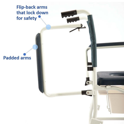 Invacare Mariner Rolling Shower Wheelchair with Commode - HV Supply