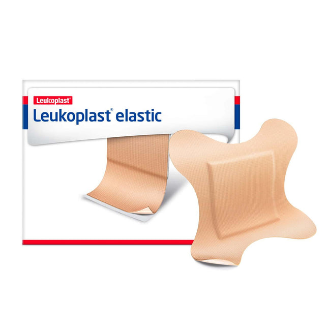 Leukoplast Elastic Fabric Adhesive Latex Free Bandages 4-Wing 3" x 3" (12 Boxes/ 50 in Box) - HV Supply