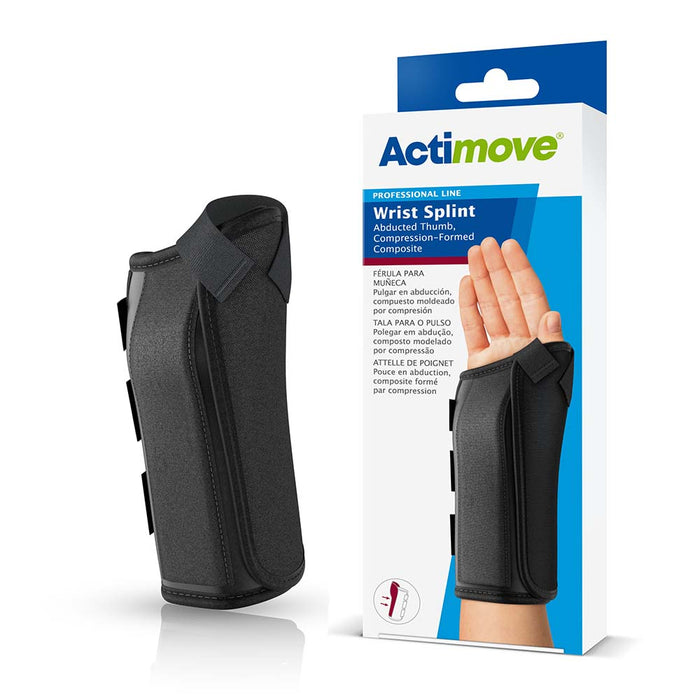 Actimove Professional Wrist Splint Abducted Thumb, Compression-Formed Composite, Black