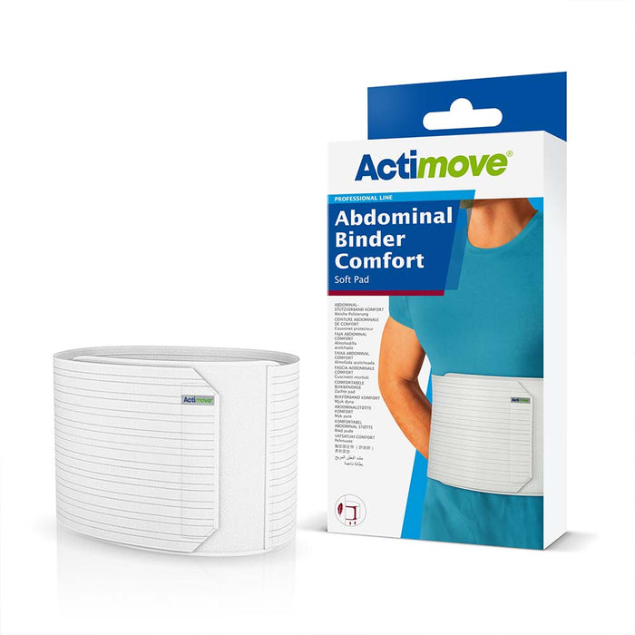 Actimove Professional Abdominal Binder Comfort with Soft Pad, White