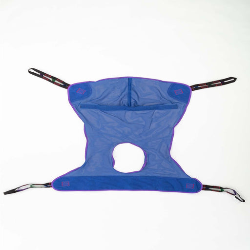 Invacare Reliant Full Body Sling with Commode Opening for Patient Lifts, Polyester Mesh Fabric, Blue - HV Supply
