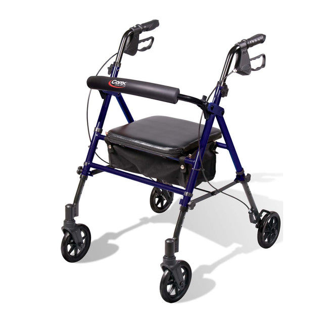 Carex Step 'N Rest Rolling Walker, Blue