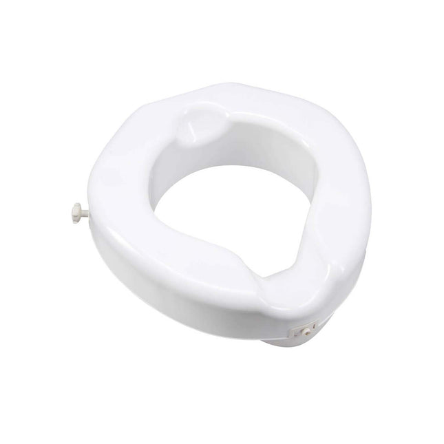 Carex Safe Lock Raised Toilet Seat, White