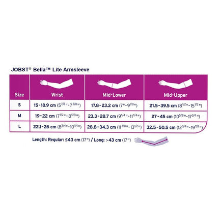 JOBST Bella Lite Compression Sleeves, 20-30 mmHg, Combined Armsleeve & Gauntlet, Silicone Dot Band, Beige - HV Supply