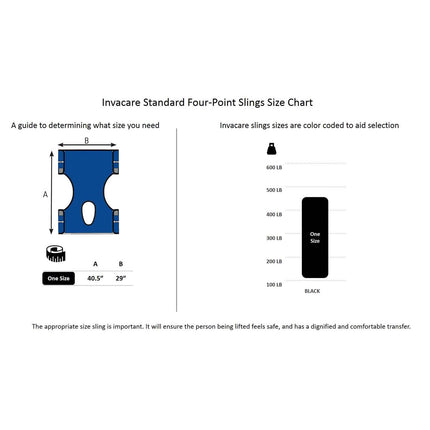 Invacare Standard Sling for Patient Lifts, Mesh Fabric, One-Size, Blue, 9046 - HV Supply