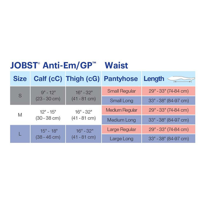 JOBST Anti-Em/GP Seamless Compression Stockings, 18 mmHg, Waist High, Open Toe, White, Box (6 Pair) - HV Supply
