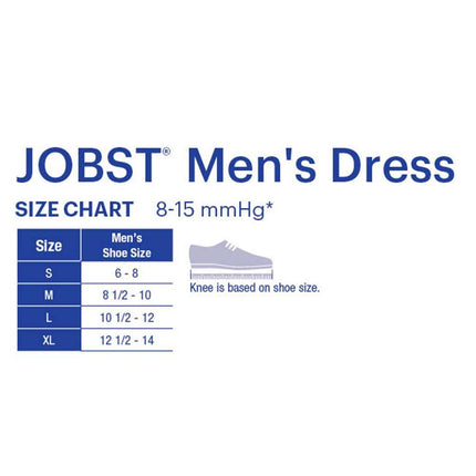 JOBST Men's Dress Compression Socks, 8-15 mmHg, Knee High, Closed Toe - HV Supply