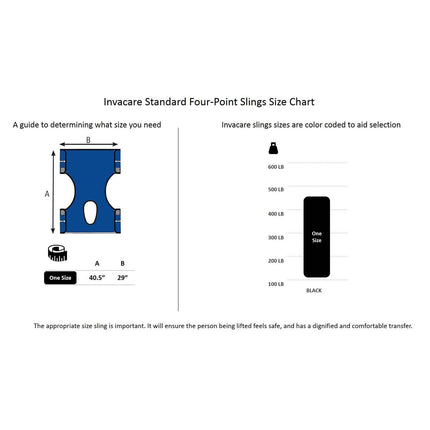 Invacare Standard Sling for Patient Lifts, Solid Polyester, Blue, 9042 - HV Supply