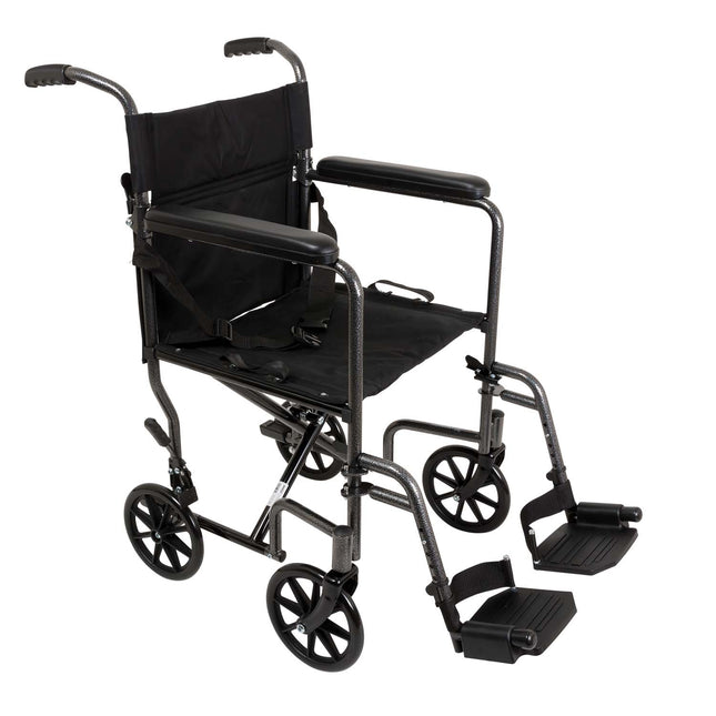 ProBasics Steel Transport Chair, Silver Vein