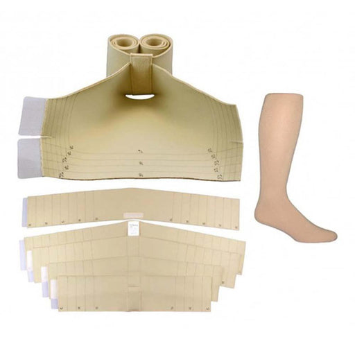JOBST FarrowWrap Strong TTF Compression Wraps, 30-40 mmHg, Foot and Sock Kit, Tan, Medium - HV Supply