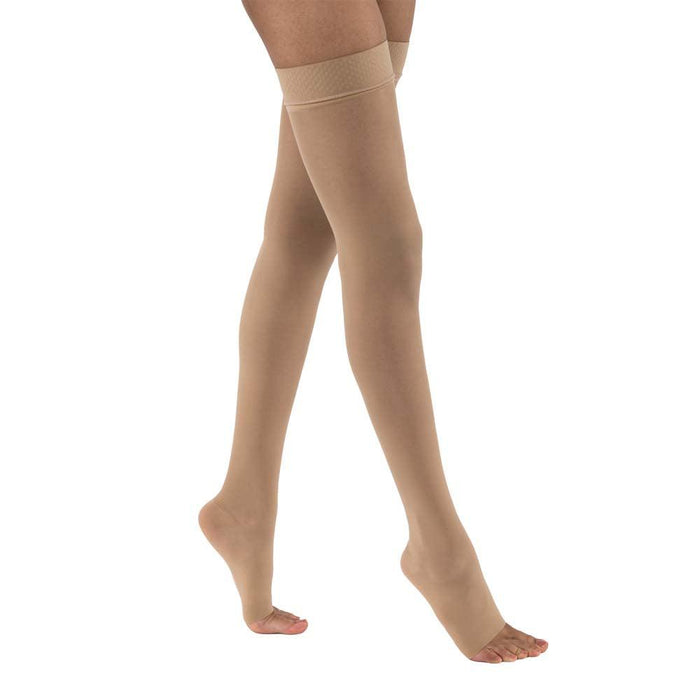 JOBST UltraSheer Compression Stockings, 20-30 mmHg, Thigh High, Silicone Dot Band, Open Toe - HV Supply