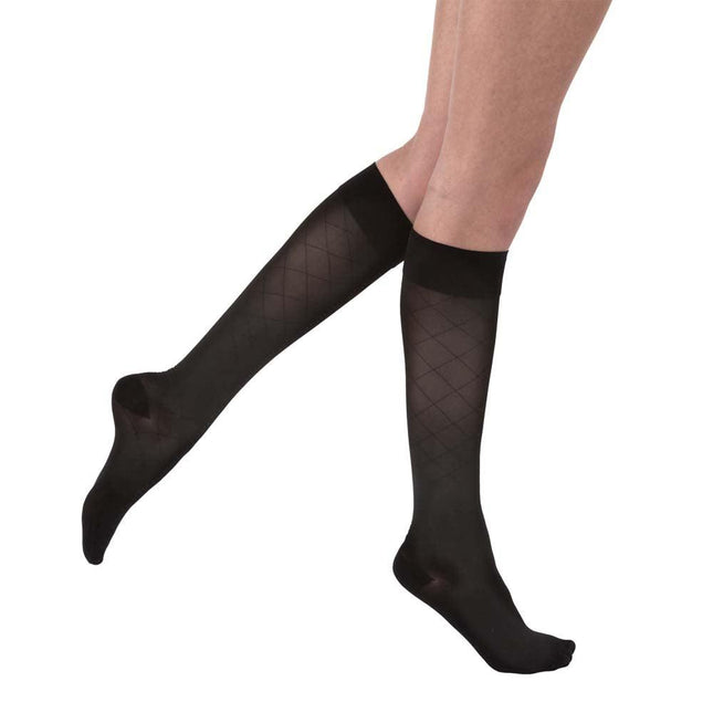 JOBST UltraSheer Diamond Pattern Compression Stockings, 15-20 mmHg, Knee High, Closed Toe - HV Supply