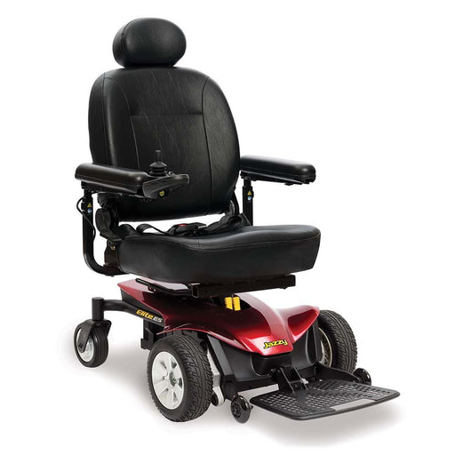 Pride Mobility Jazzy Elite ES Group 2 Power Chair, with Solid Seat Pan, Red - HV Supply