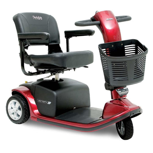 Pride Mobility Victory 9 3 Wheel SC609 Mobility Scooter, Candy Apple - HV Supply