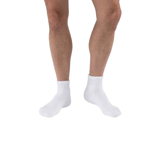 JOBST SensiFoot Diabetic Compression Socks, 8-15 mmHg, Mini-Crew, Closed Toe, White - HV Supply