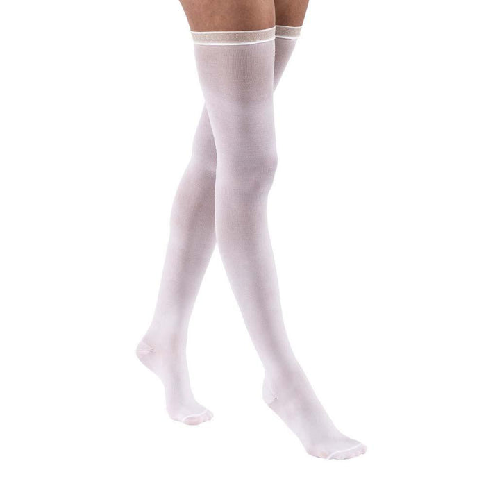 JOBST Anti-Embolism Compression Stockings, 18 mmHg, Thigh High, Closed Toe, White - HV Supply