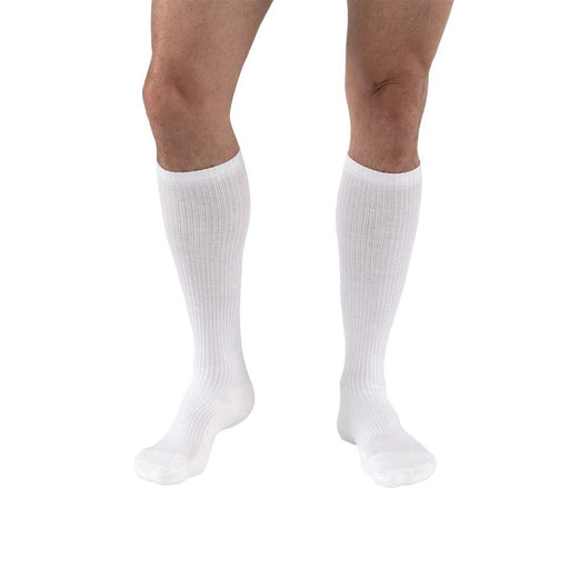 JOBST Athletic Compression Socks, 8-15 mmHg, Knee High, Closed Toe, White - HV Supply