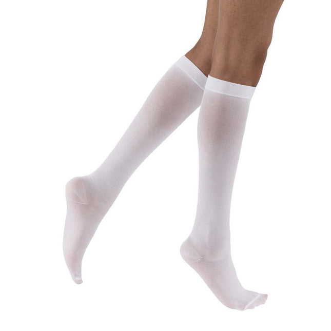 JOBST Anti-Embolism Compression Stockings, 18 mmHg, Knee High, Closed Toe, White - HV Supply