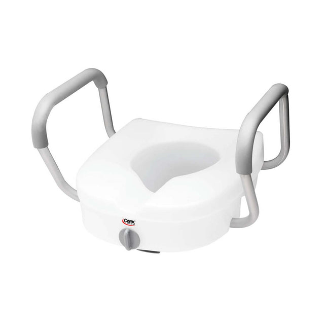 Carex E-Z Lock Raised Toilet Seat with or without Armrests, White