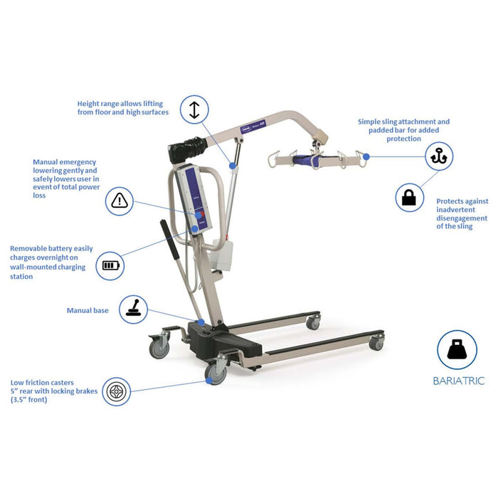 Invacare Reliant 600 Heavy-Duty Battery-Powered Lift w/ Powered or Manual Low Base - HV Supply
